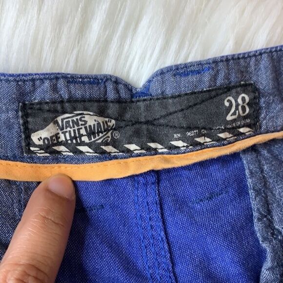 Vans Off the Wall Chino Style Shorts In a Denim Blue Size 28 - Picture 4 of 8
